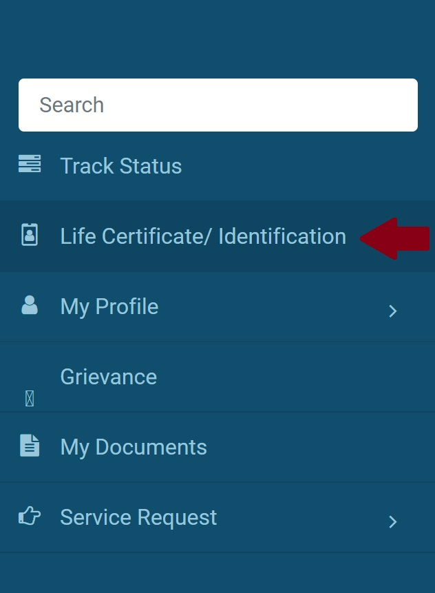 Life certificate option in sparsh app